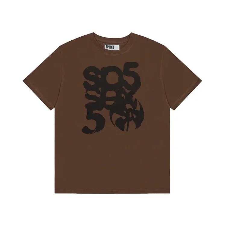 Spider web print summer loose and trendy short-sleeved T-shirt for men and women couples