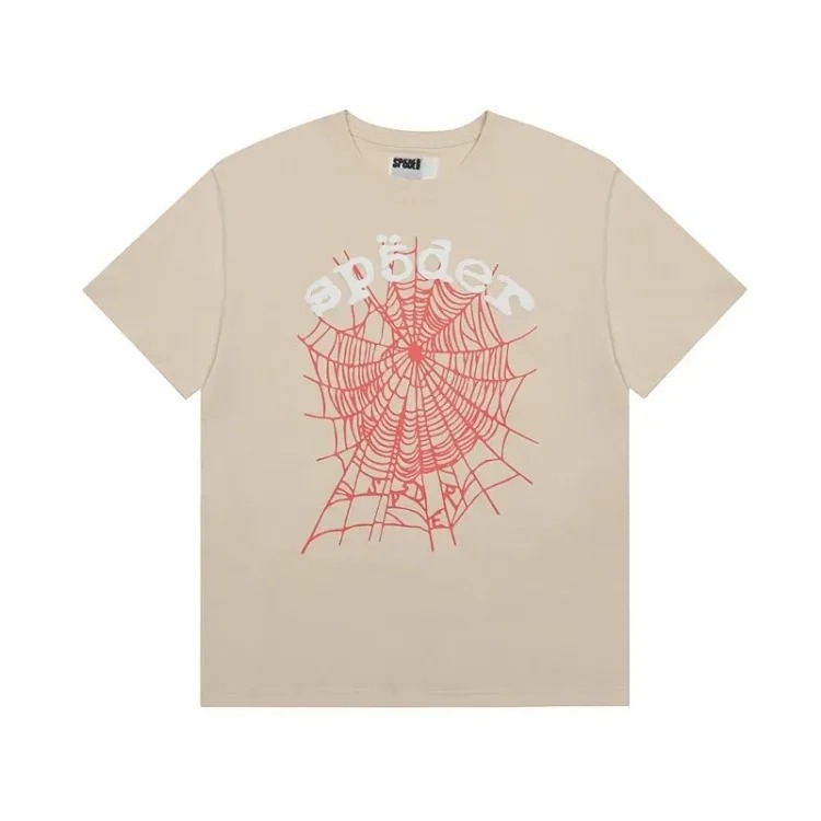 Spider web print summer loose and trendy short-sleeved T-shirt for men and women couples