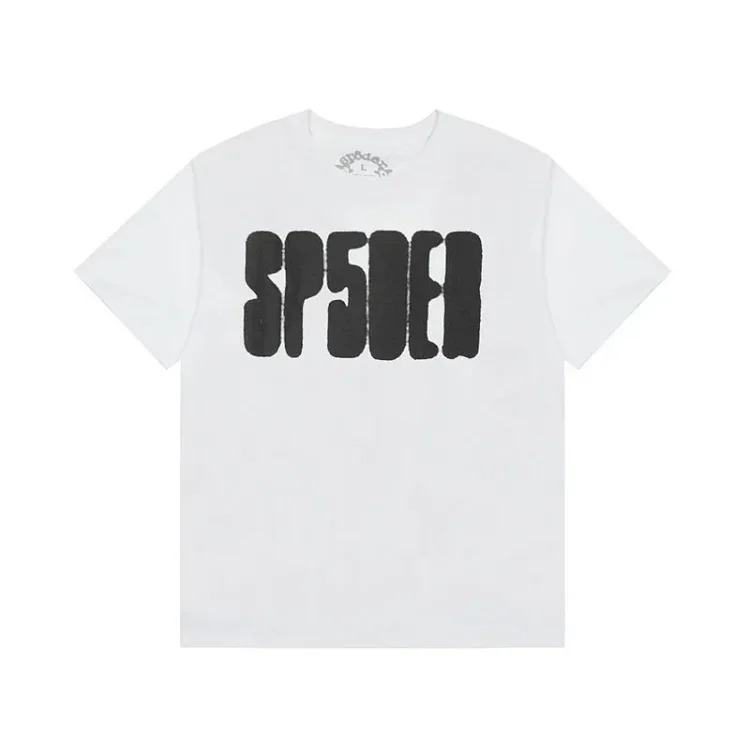 Spider web print summer loose and trendy short-sleeved T-shirt for men and women couples