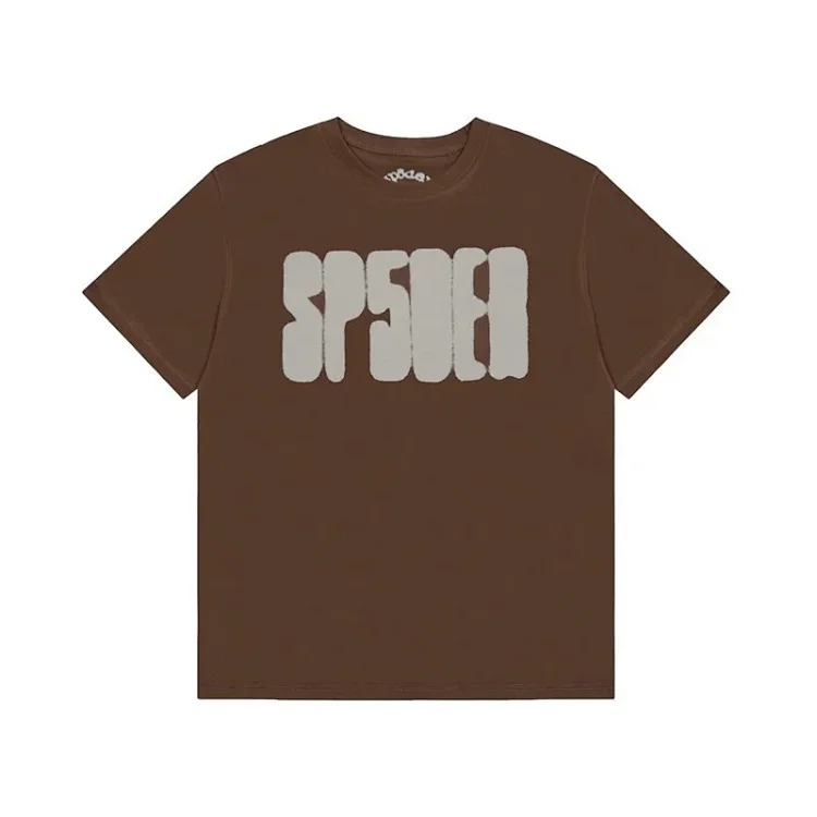 Spider web print summer loose and trendy short-sleeved T-shirt for men and women couples