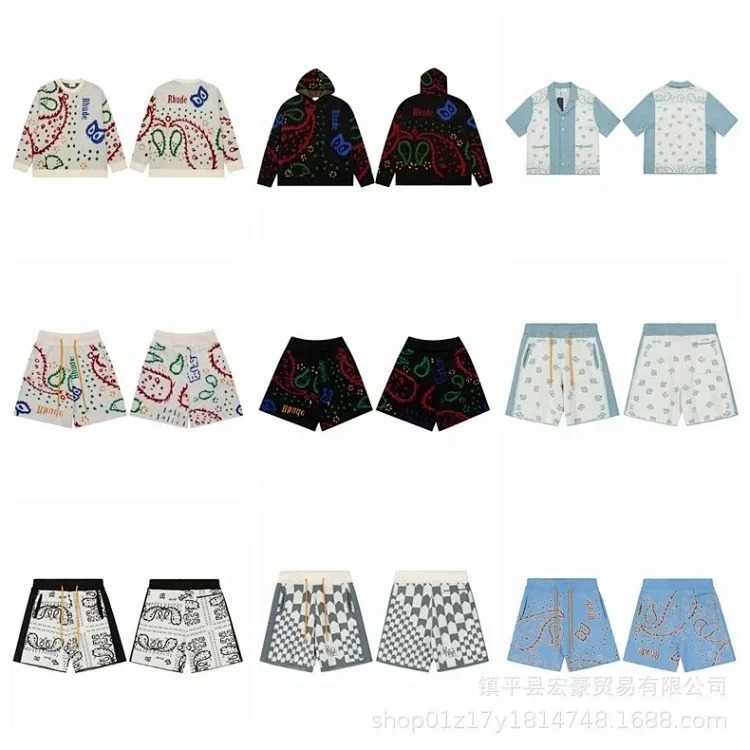 Jacquard Cashew Flower Letter Fashion Casual Unisex Sweater Knitted Shorts