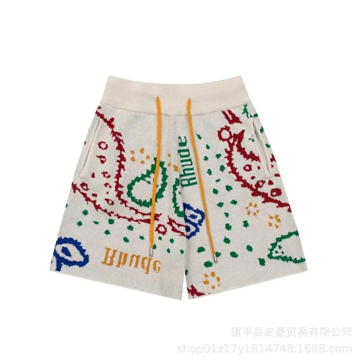 Jacquard Cashew Flower Letter Fashion Casual Unisex Sweater Knitted Shorts