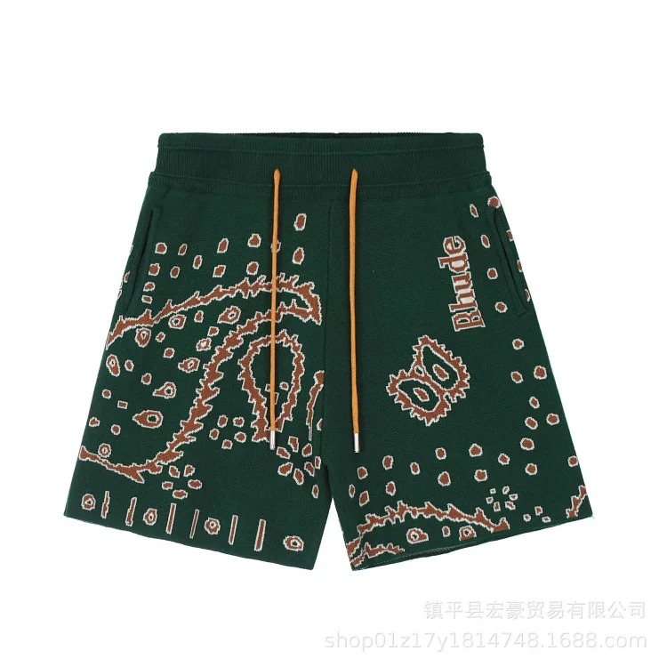 Jacquard Cashew Flower Letter Fashion Casual Unisex Sweater Knitted Shorts