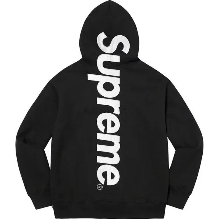 European and American trendy Satin Appliqué Hooded Sweatshirt hooded long-sleeved fleece sweatshirt