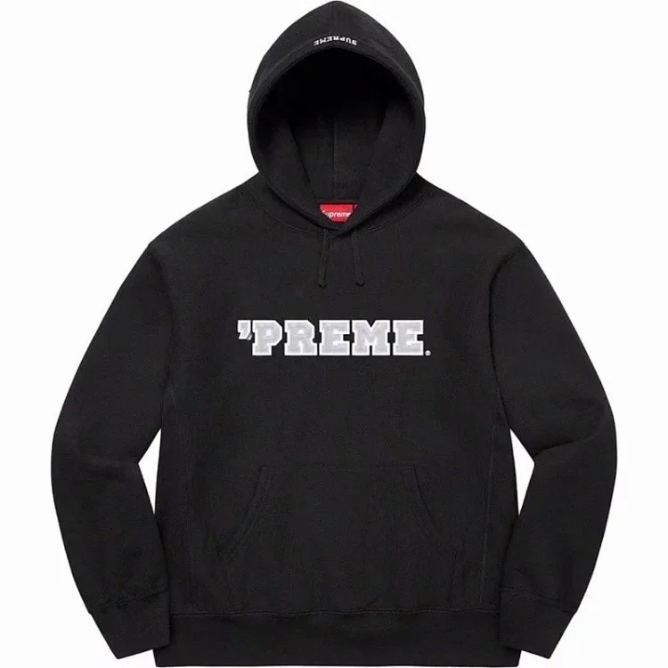 European and American trendy Satin Appliqué Hooded Sweatshirt hooded long-sleeved fleece sweatshirt