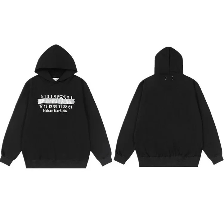 MM6 Maison Margiela Autumn and Winter Loose Jacket Casual Hooded Sweatshirt Trendy Print