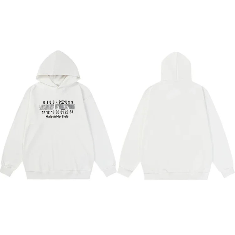 MM6 Maison Margiela Autumn and Winter Loose Jacket Casual Hooded Sweatshirt Trendy Print