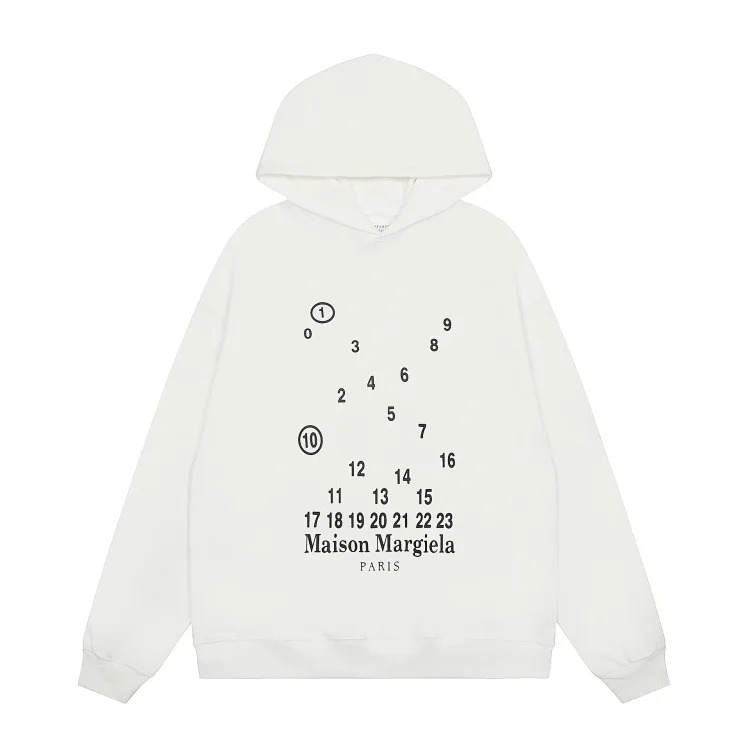MM6 Maison Margiela Autumn and Winter Loose Jacket Casual Hooded Sweatshirt Trendy Print