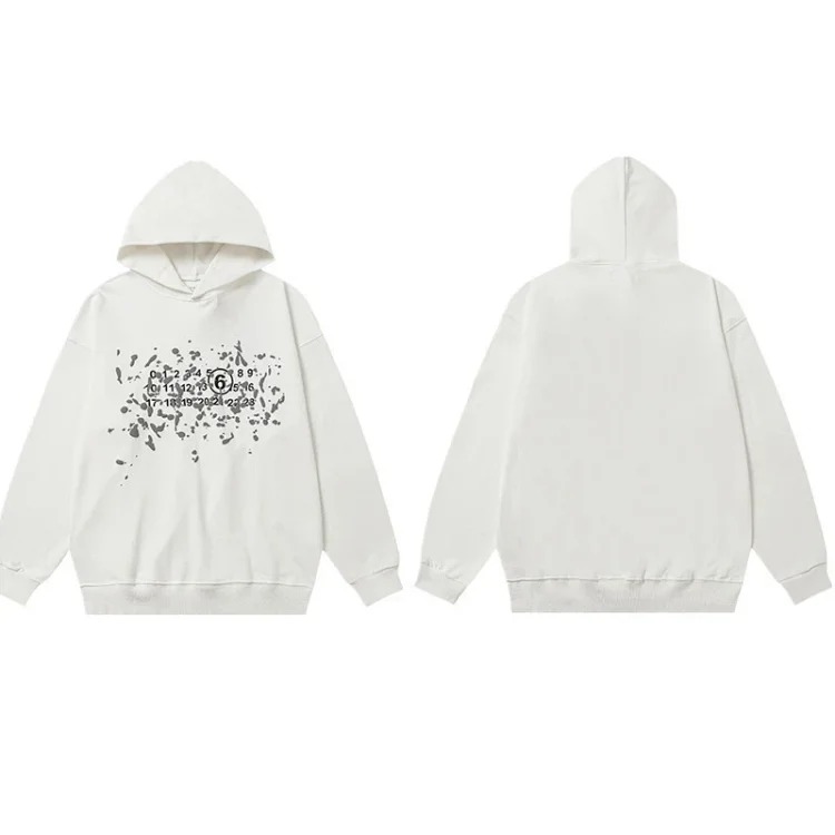 MM6 Maison Margiela Autumn and Winter Loose Jacket Casual Hooded Sweatshirt Trendy Print
