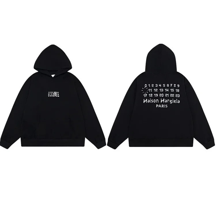 MM6 Maison Margiela Autumn and Winter Loose Jacket Casual Hooded Sweatshirt Trendy Print