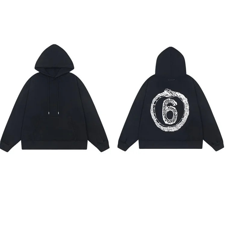 MM6 Maison Margiela Autumn and Winter Loose Jacket Casual Hooded Sweatshirt Trendy Print