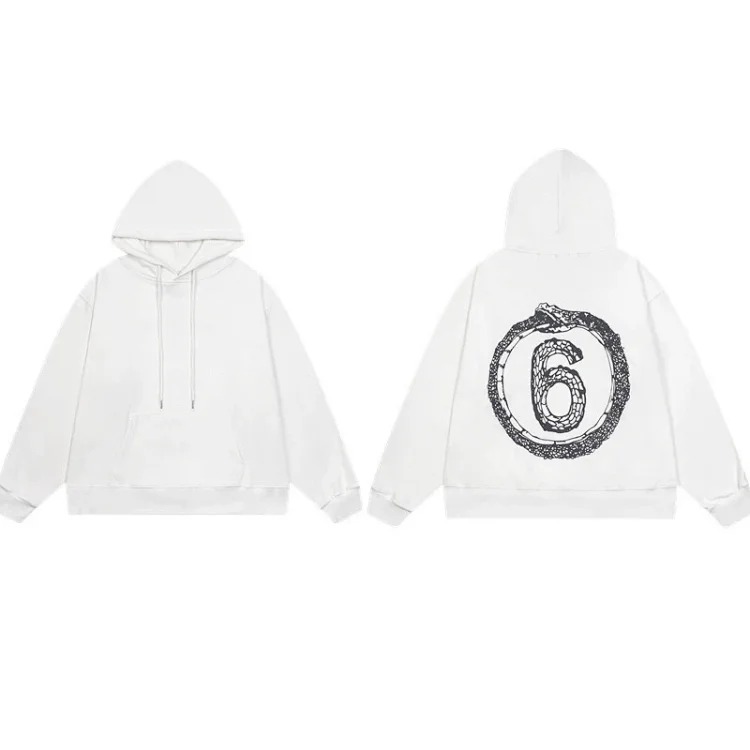 MM6 Maison Margiela Autumn and Winter Loose Jacket Casual Hooded Sweatshirt Trendy Print