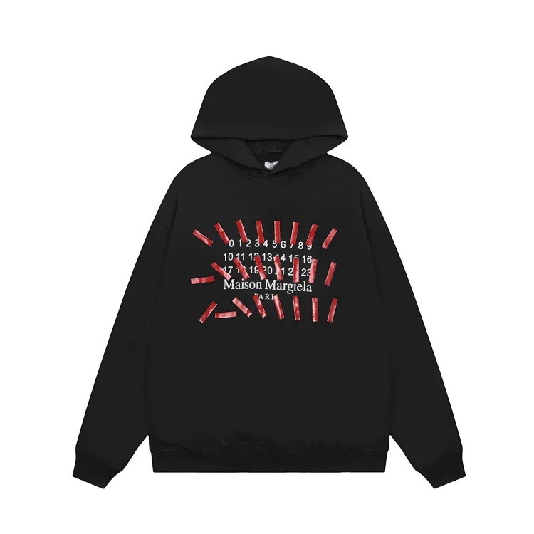 MM6 Maison Margiela Autumn and Winter Loose Jacket Casual Hooded Sweatshirt Trendy Print