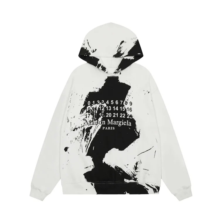 MM6 Maison Margiela Autumn and Winter Loose Jacket Casual Hooded Sweatshirt Trendy Print