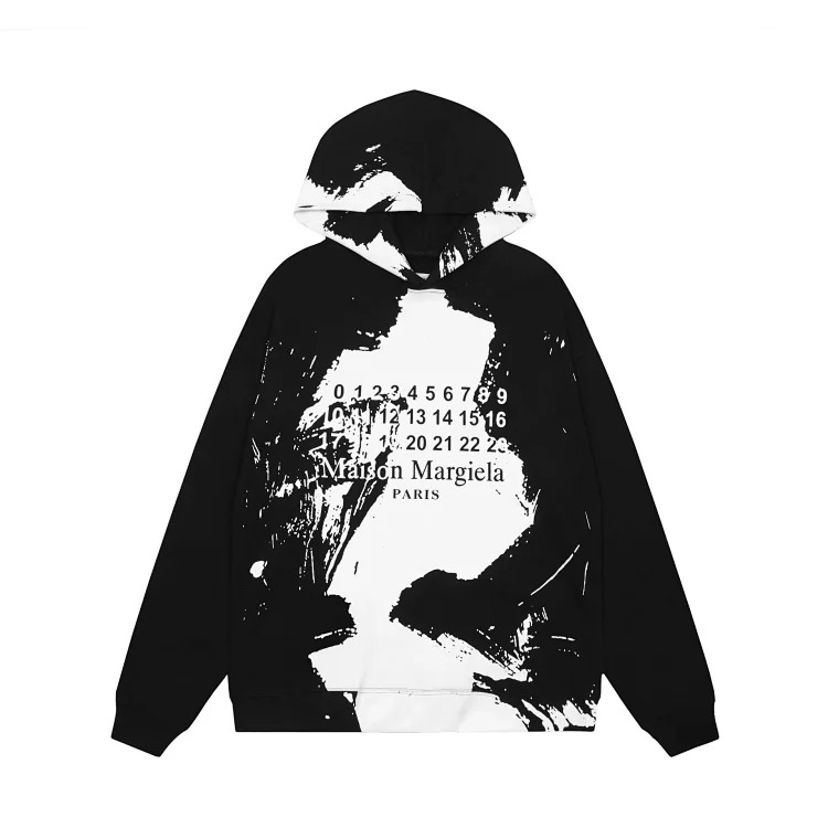 MM6 Maison Margiela Autumn and Winter Loose Jacket Casual Hooded Sweatshirt Trendy Print