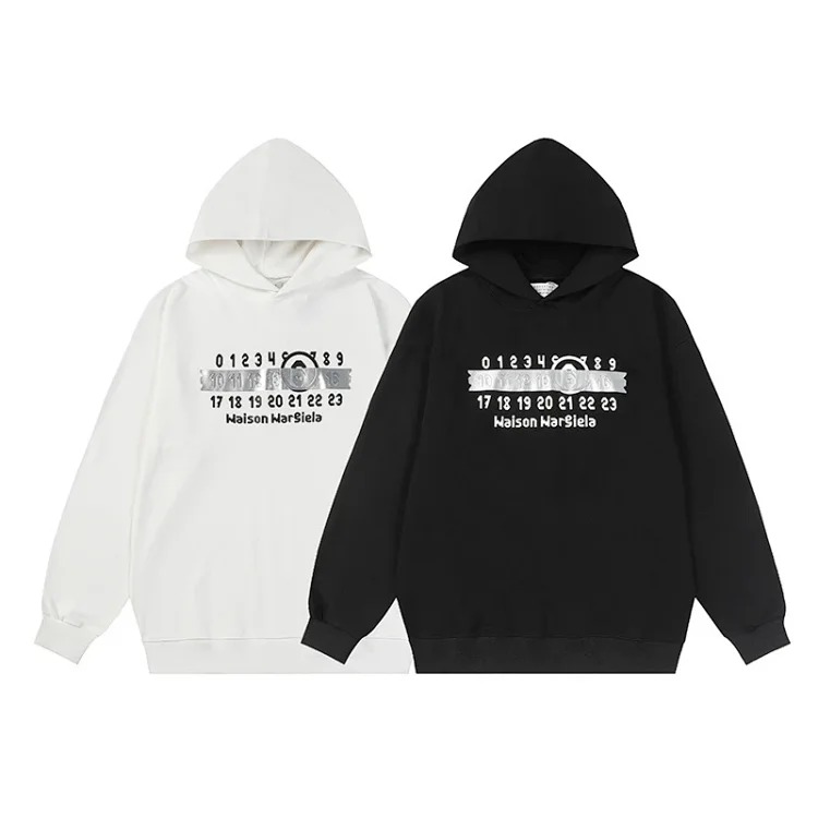 MM6 Maison Margiela Autumn and Winter Loose Jacket Casual Hooded Sweatshirt Trendy Print