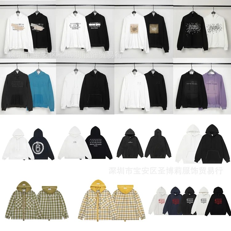 MM6 Maison Margiela Autumn and Winter Loose Jacket Casual Hooded Sweatshirt Trendy Print