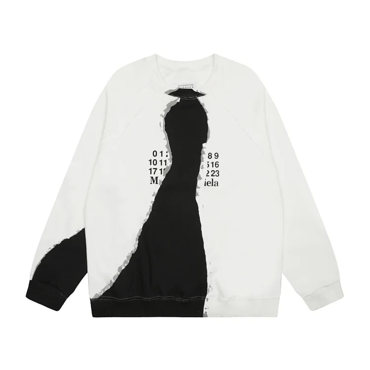 MM6 Maison Margiela Autumn and Winter Loose Jacket Casual Hooded Sweatshirt Trendy Print