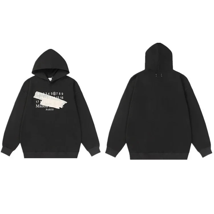 MM6 Maison Margiela Autumn and Winter Loose Jacket Casual Hooded Sweatshirt Trendy Print