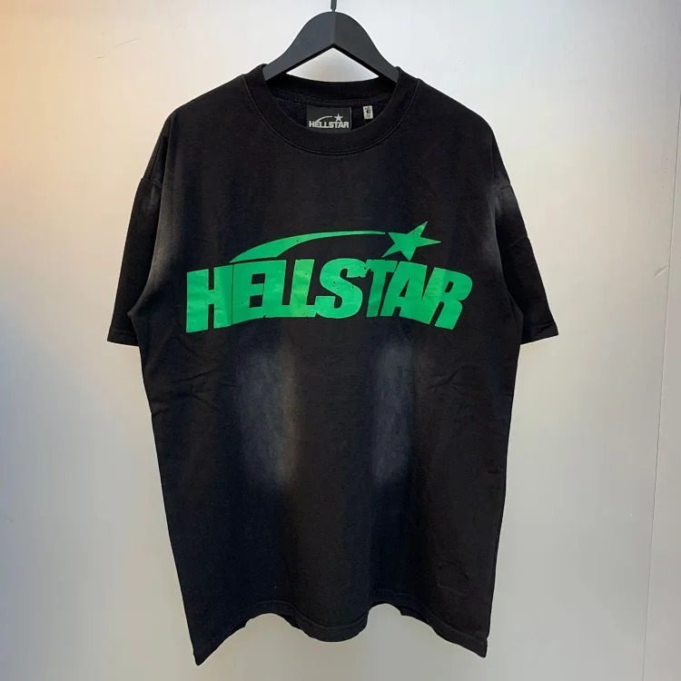 Hellstar Heavy retro Hell Star Future Man print casual loose round neck short-sleeved T-shirt