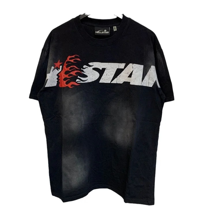Hellstar Heavy retro Hell Star Future Man print casual loose round neck short-sleeved T-shirt