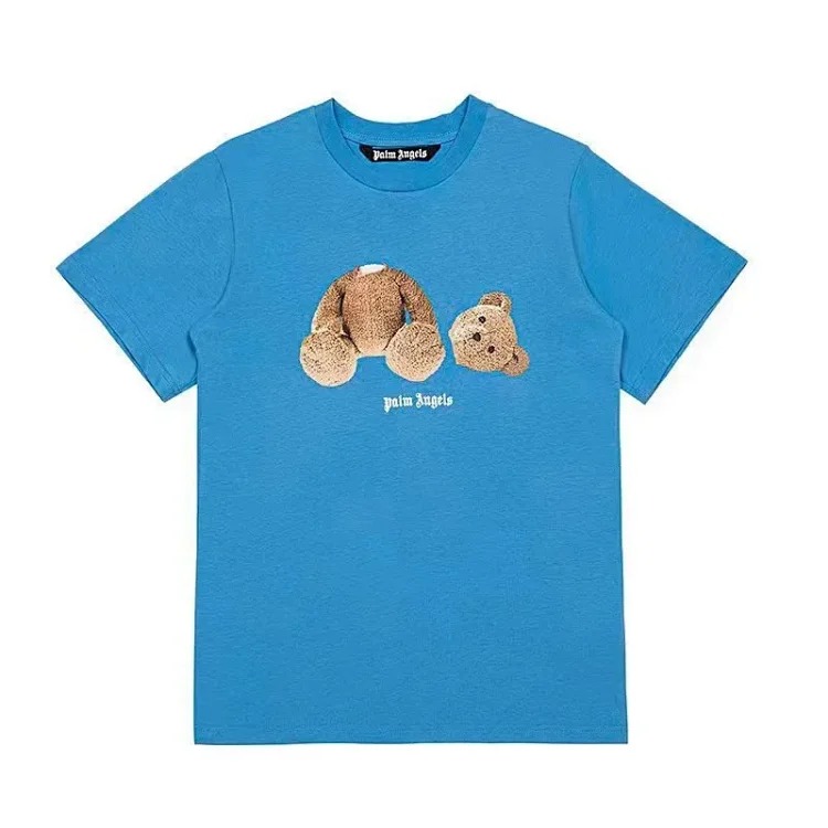 PA palm letter print round neck short-sleeved loose T-shirt