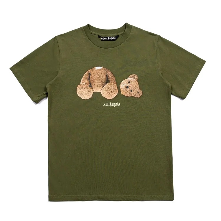 PA palm letter print round neck short-sleeved loose T-shirt