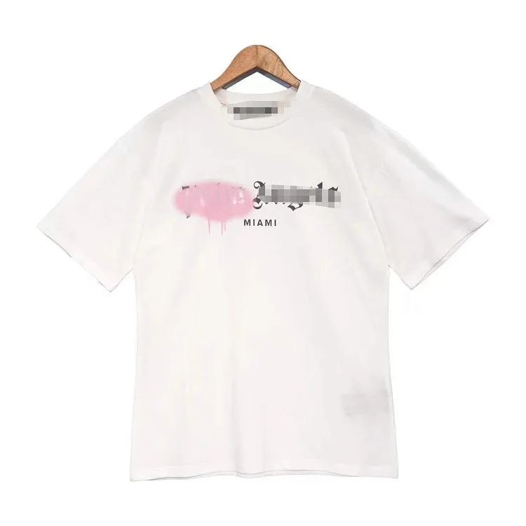 PA palm letter print round neck short-sleeved loose T-shirt