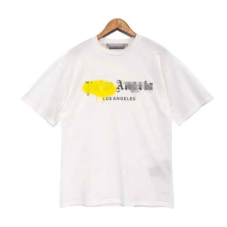 PA palm letter print round neck short-sleeved loose T-shirt