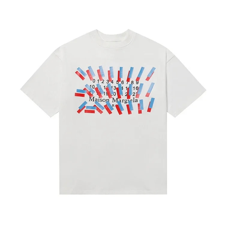 MM6 Maison Margiela digital pattern round neck men's and women's trendy short-sleeved T-shirt series