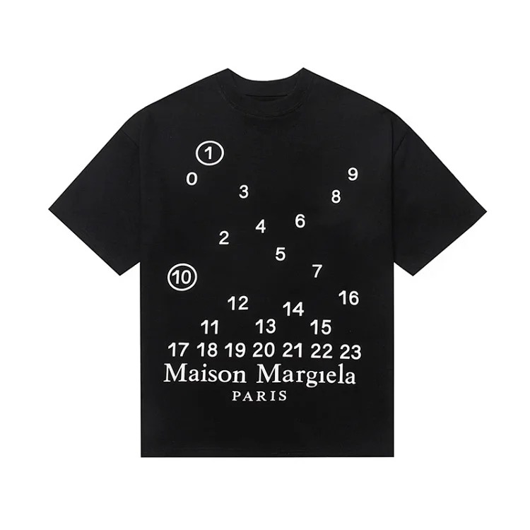 MM6 Maison Margiela digital pattern round neck men's and women's trendy short-sleeved T-shirt series