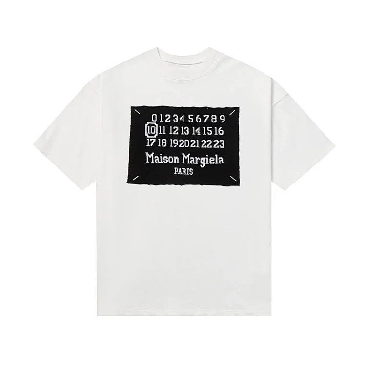 MM6 Maison Margiela digital pattern round neck men's and women's trendy short-sleeved T-shirt series