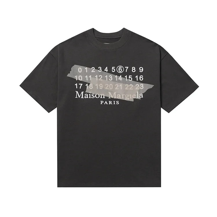 MM6 Maison Margiela digital pattern round neck men's and women's trendy short-sleeved T-shirt series