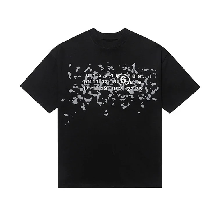 MM6 Maison Margiela digital pattern round neck men's and women's trendy short-sleeved T-shirt series