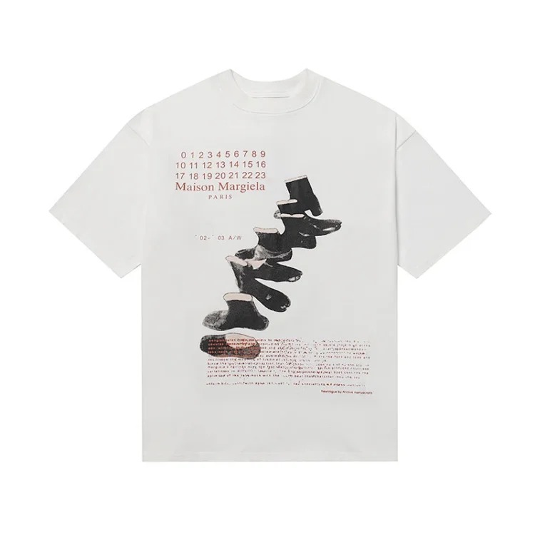 MM6 Maison Margiela digital pattern round neck men's and women's trendy short-sleeved T-shirt series