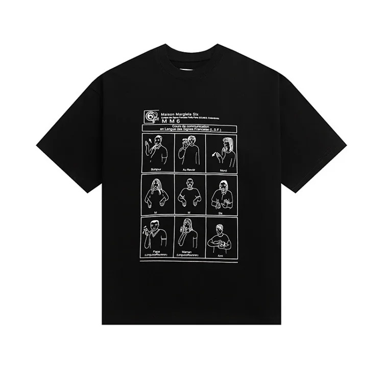 MM6 Maison Margiela digital pattern round neck men's and women's trendy short-sleeved T-shirt series