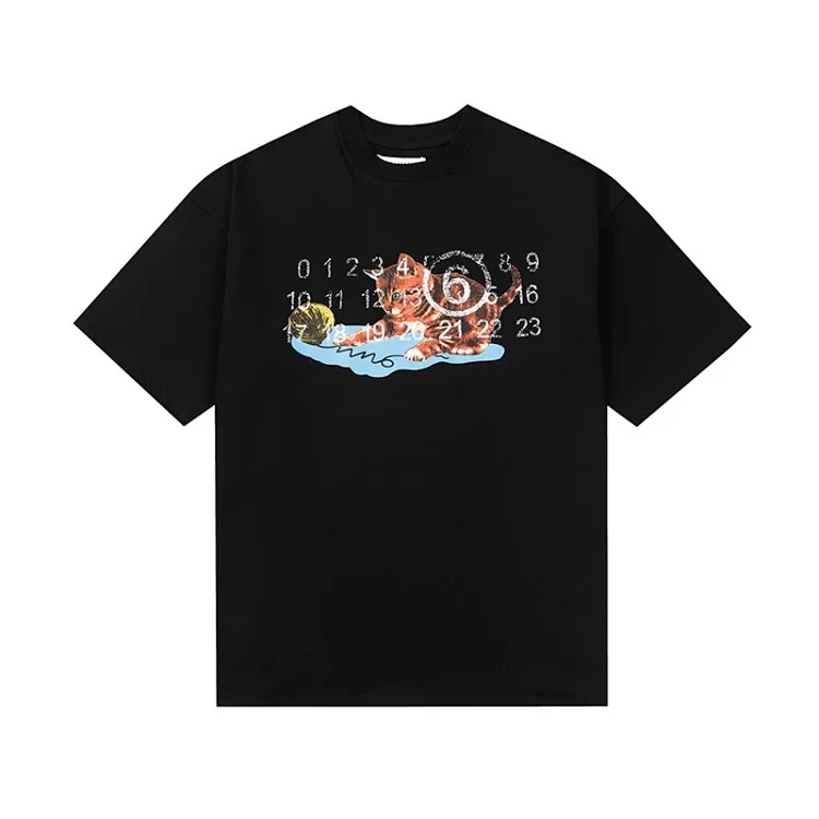 MM6 Maison Margiela digital pattern round neck men's and women's trendy short-sleeved T-shirt series