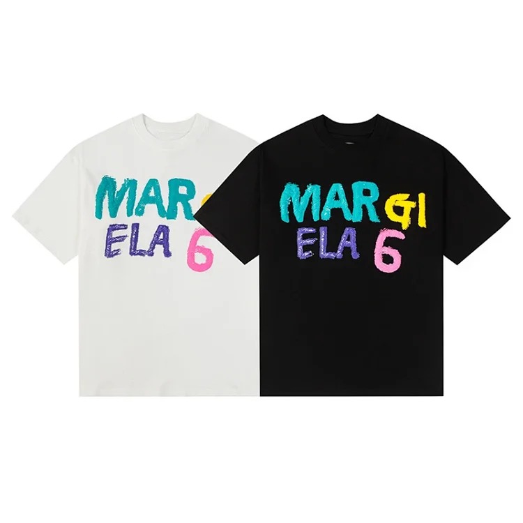 MM6 Maison Margiela digital pattern round neck men's and women's trendy short-sleeved T-shirt series