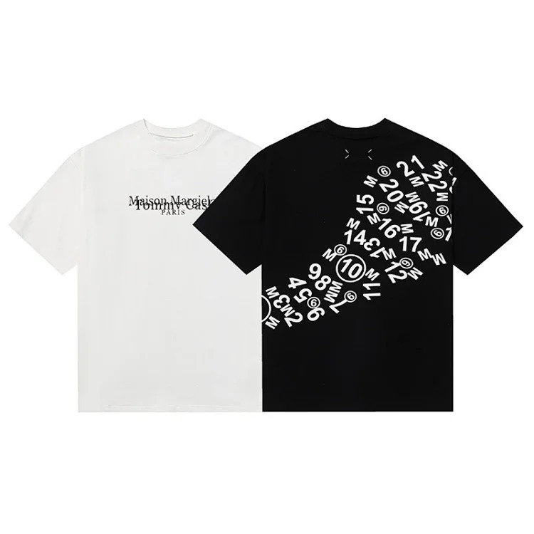 MM6 Maison Margiela digital pattern round neck men's and women's trendy short-sleeved T-shirt series