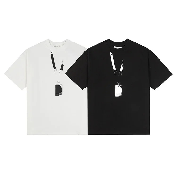MM6 Maison Margiela digital pattern round neck men's and women's trendy short-sleeved T-shirt series