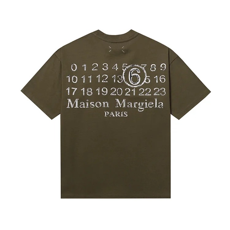 MM6 Maison Margiela digital pattern round neck men's and women's trendy short-sleeved T-shirt series