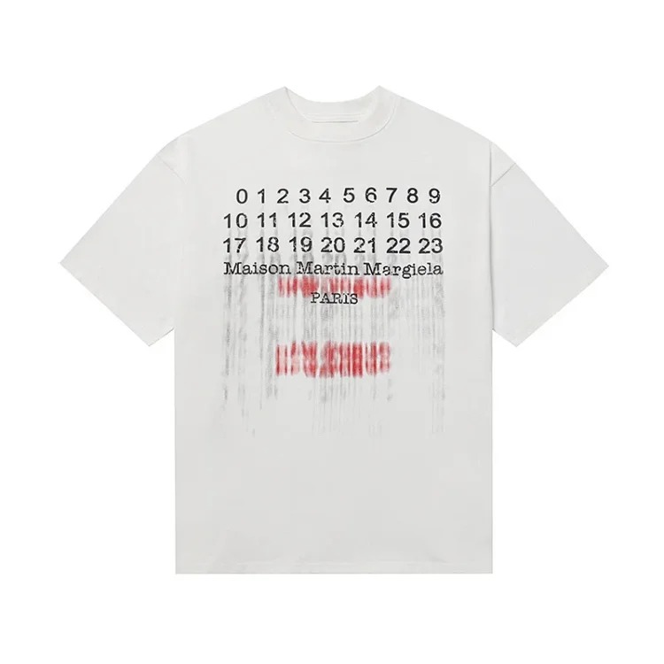 MM6 Maison Margiela digital pattern round neck men's and women's trendy short-sleeved T-shirt series