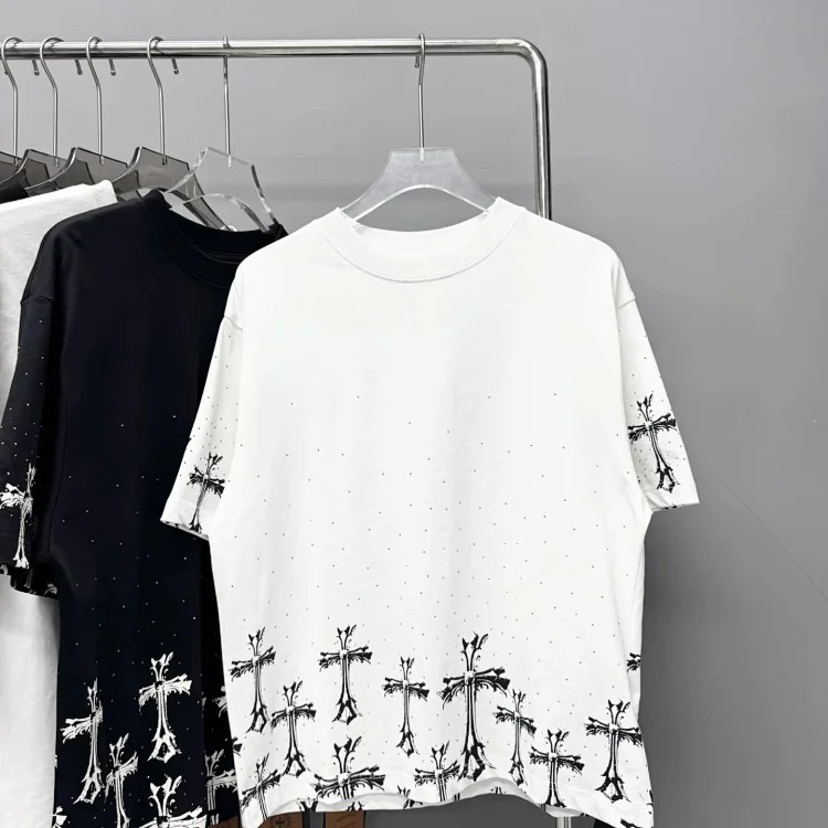Heavy industry washed and distressed casual short-sleeved T-shirts for men and women