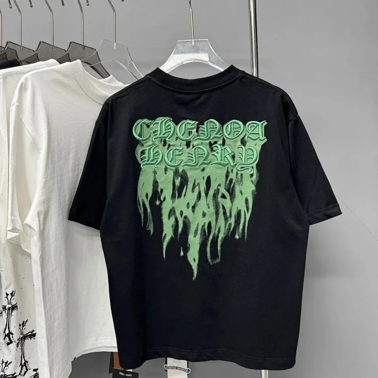 Heavy industry washed and distressed casual short-sleeved T-shirts for men and women