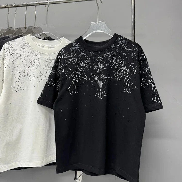 Heavy industry washed and distressed casual short-sleeved T-shirts for men and women