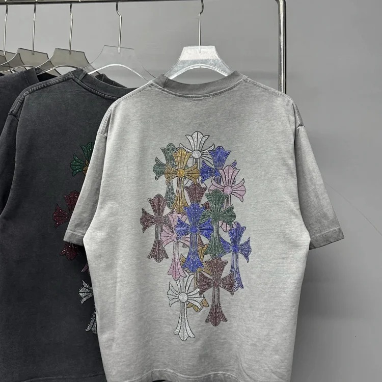 Heavy industry washed and distressed casual short-sleeved T-shirts for men and women