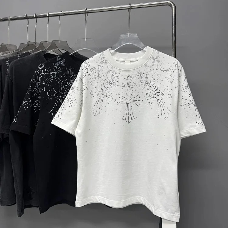 Heavy industry washed and distressed casual short-sleeved T-shirts for men and women
