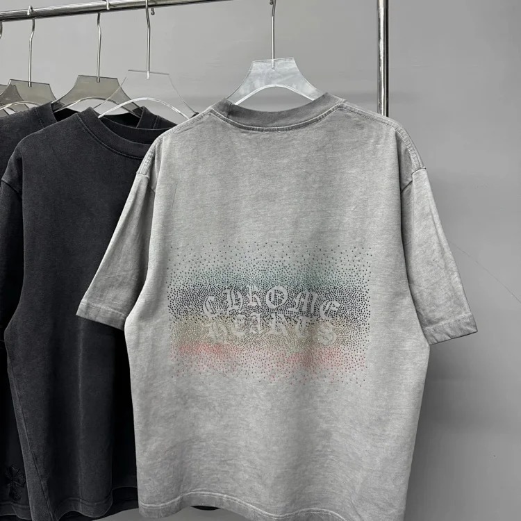 Heavy industry washed and distressed casual short-sleeved T-shirts for men and women