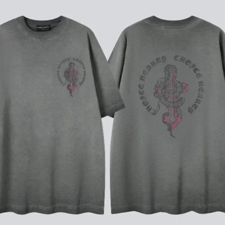 Heavy industry washed and distressed casual short-sleeved T-shirts for men and women