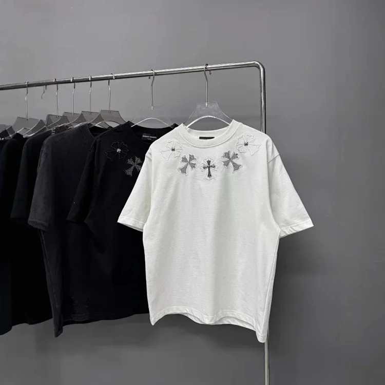 Heavy industry washed and distressed casual short-sleeved T-shirts for men and women